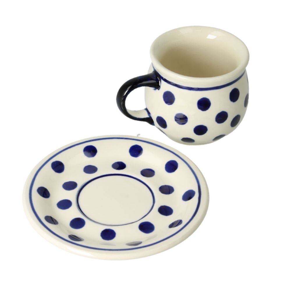 Filiżanka ze spodkiem espresso 70 ml dek. 37 - Bolesławiec - obrazek 4